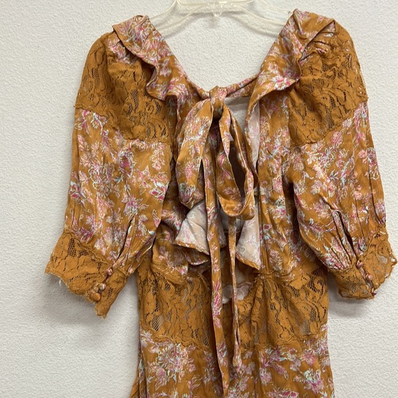 Free People Lucie Mini Dress in Antique Gold - Picture 11 of 16